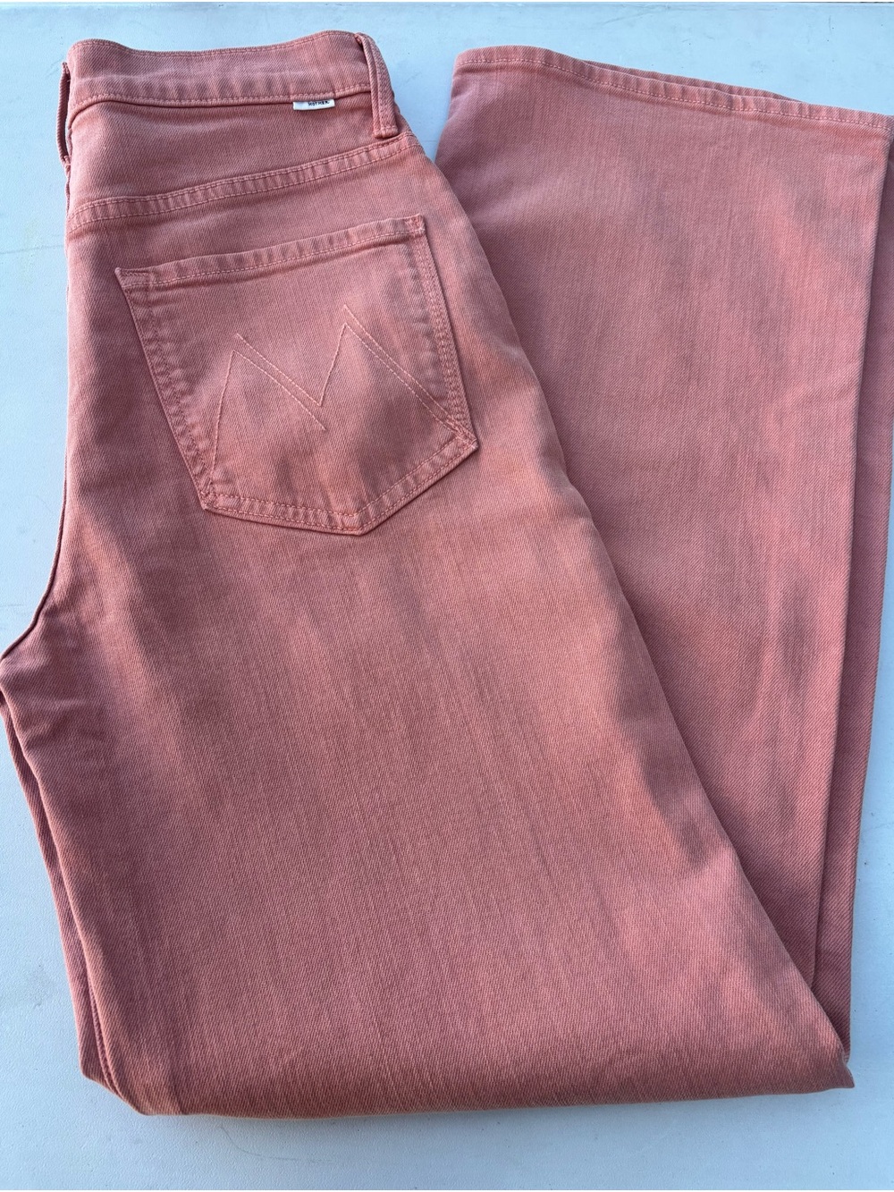 MOTHER The Dodger Sneak Coral Haze Wide Leg Straight Size 27